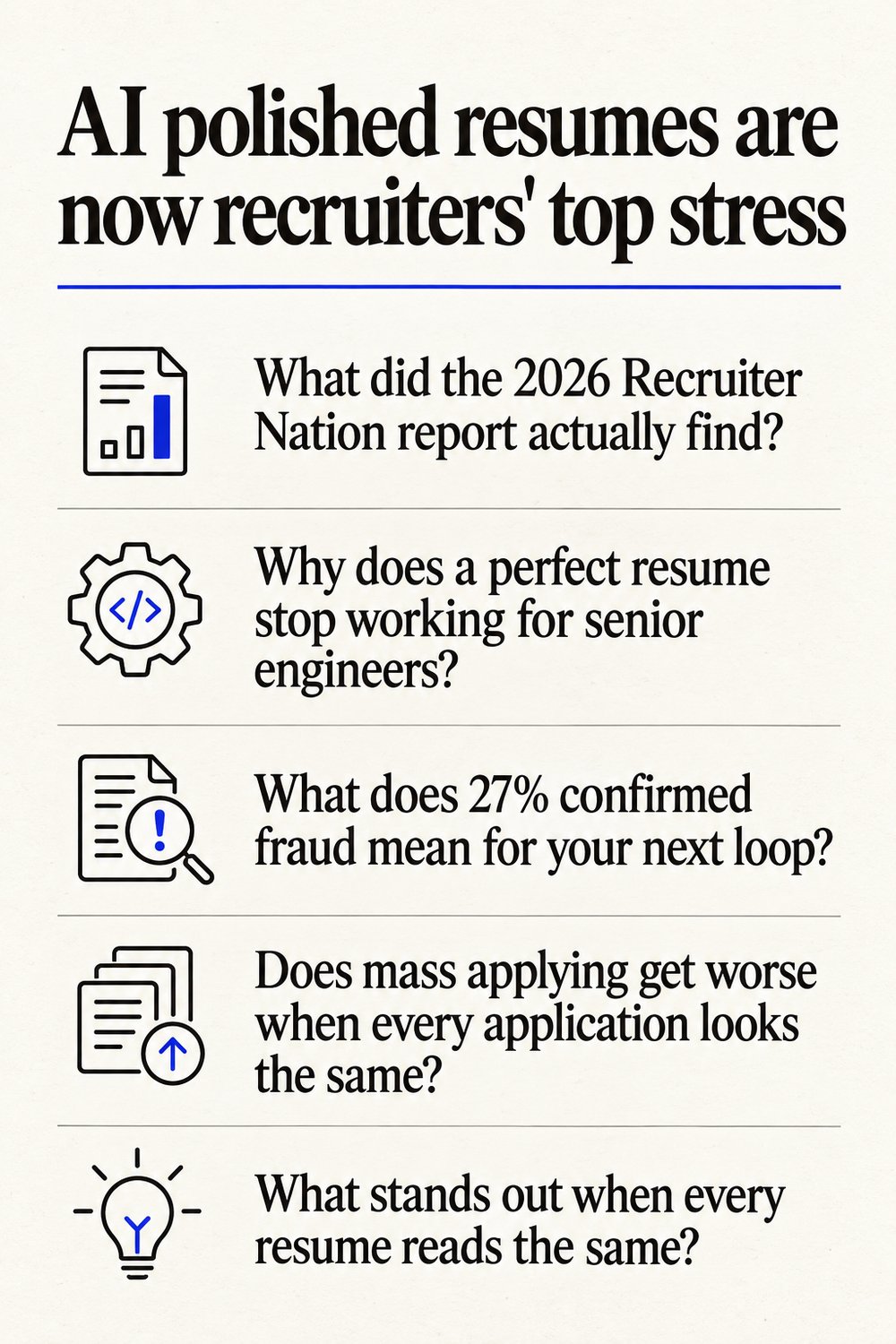 AI polished resumes are now recruiters' top stress - at a glance