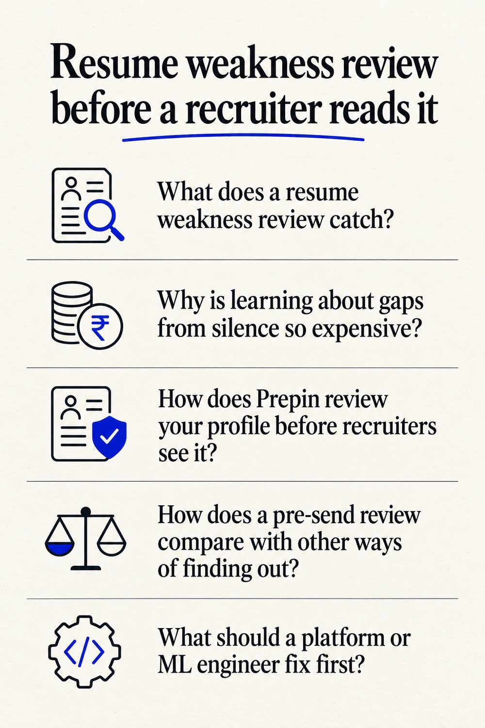 Resume weakness review before a recruiter reads it - at a glance