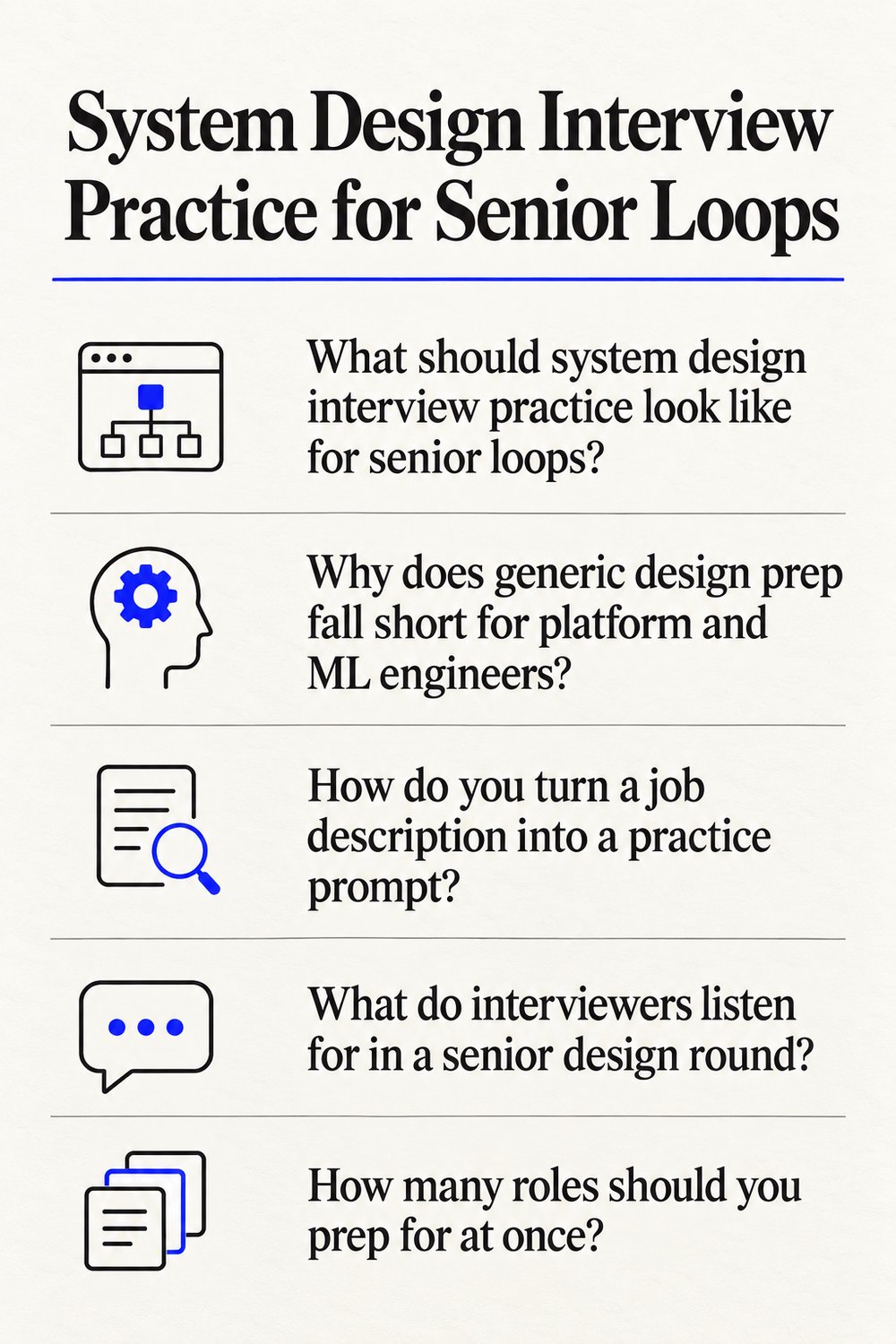 System Design Interview Practice for Senior Loops - at a glance